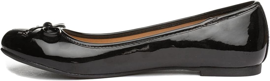 Lilley Womens Black Patent Ballerina Slip On Shoe