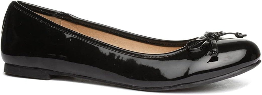 Lilley Womens Black Patent Ballerina Slip On Shoe